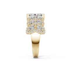 14K Gold Semi Mount Ring Setting Emerald Em 9x7mm Diamond Accent Syz Jewelry