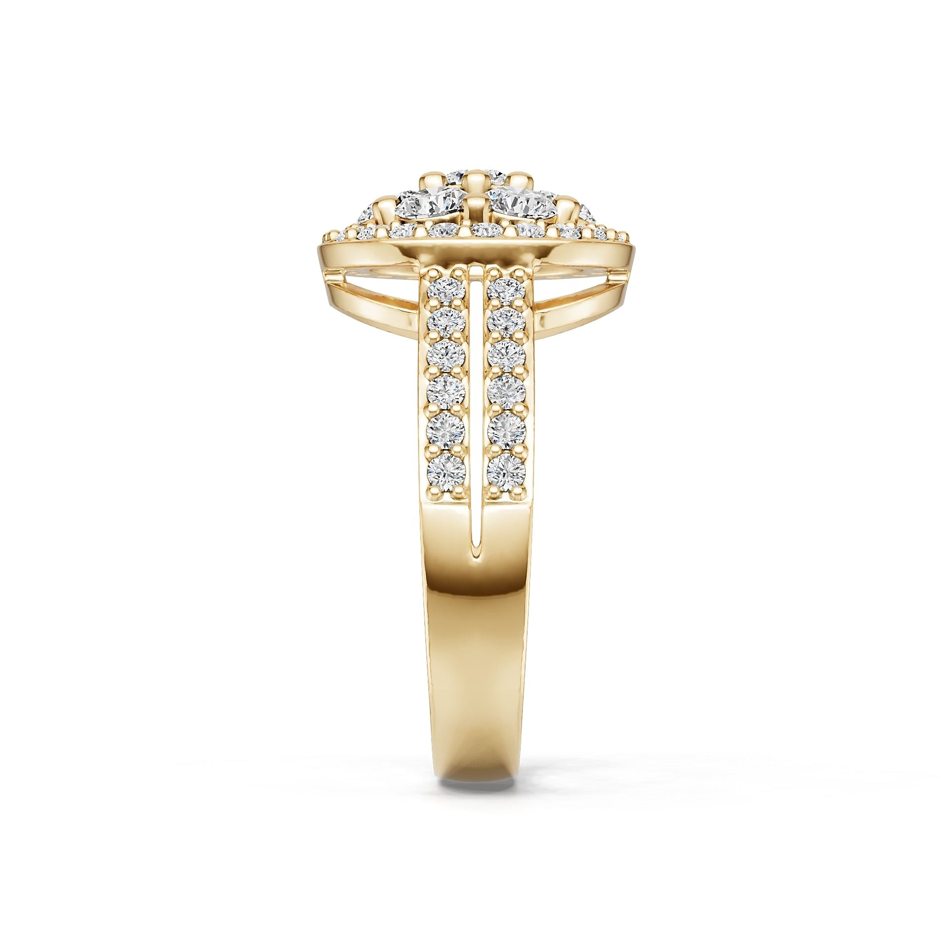 18K Gold Semi Mount Ring Setting Round Ro 3x3mm Diamond Accent Syz Jewelry
