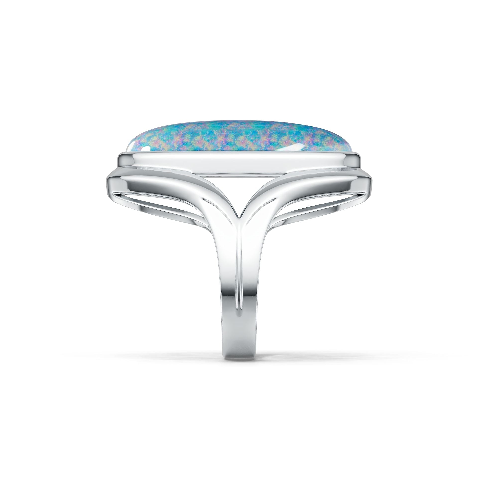 Sterling Silver Semi Mount Ring Setting Oval OV 25X10.3mm Cabochon DHJ