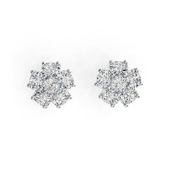 14K Gold Semi Mount Earrings Setting Oval OV 4X3mm RD 3x3mm DHJ