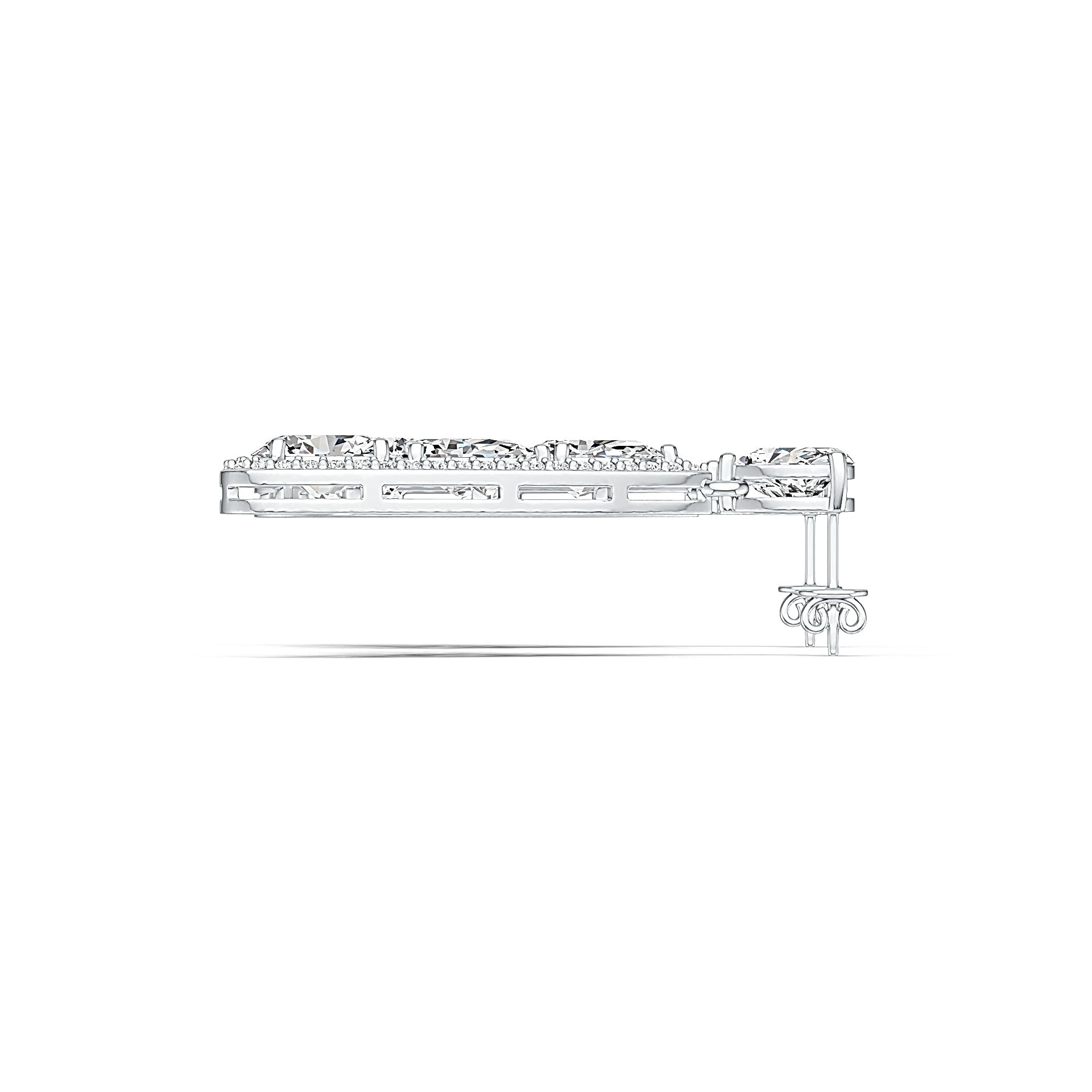 Platinum Semi Mount Earrings Setting PE 9X6mm PE 8X5mm OV 9X7mm CU 6X6mm Diamond Accent DHJ