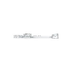 Platinum Semi Mount Pendant Setting Round RD 9x9mm RD 6X6mm PE 6X4mm Diamond Accent DHJ