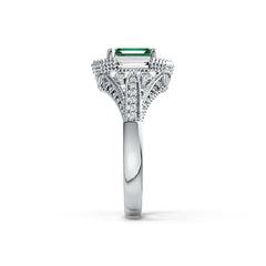 Sterling Zilver Semi Mount Ring Setting Emerald OCT 8X6mm