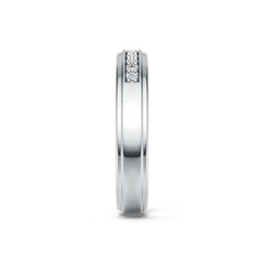 14K Gold Ring Men's Wedding Band with or Moissanite Prong Set Half Enternity Band Diamond Accent DHJ