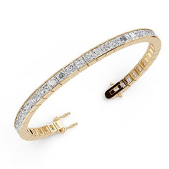 14K Gold Semi Mount Bracelet Setting Princess SQ 4X4mm DHJ