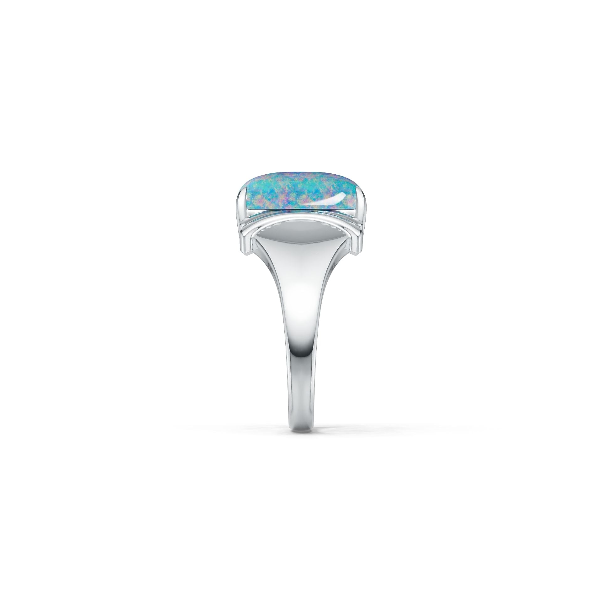 Sterling Silver Semi Mount Ring Setting Cushion CU 14X7mm Cabochon Syzjewelry