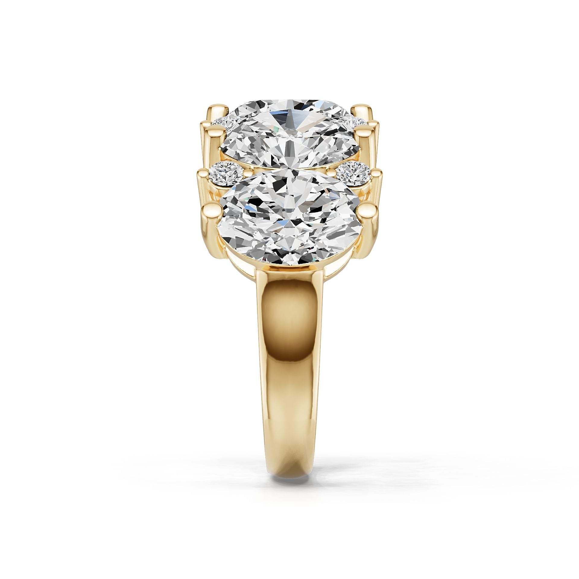 14K Gold Semi Mount Ring Setting Oval Ov 8x6mm Diamond Accent Syz Jewelry