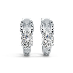 Platinum Semi Mount Earrings Setting Oval OV 8X6mm DHJ