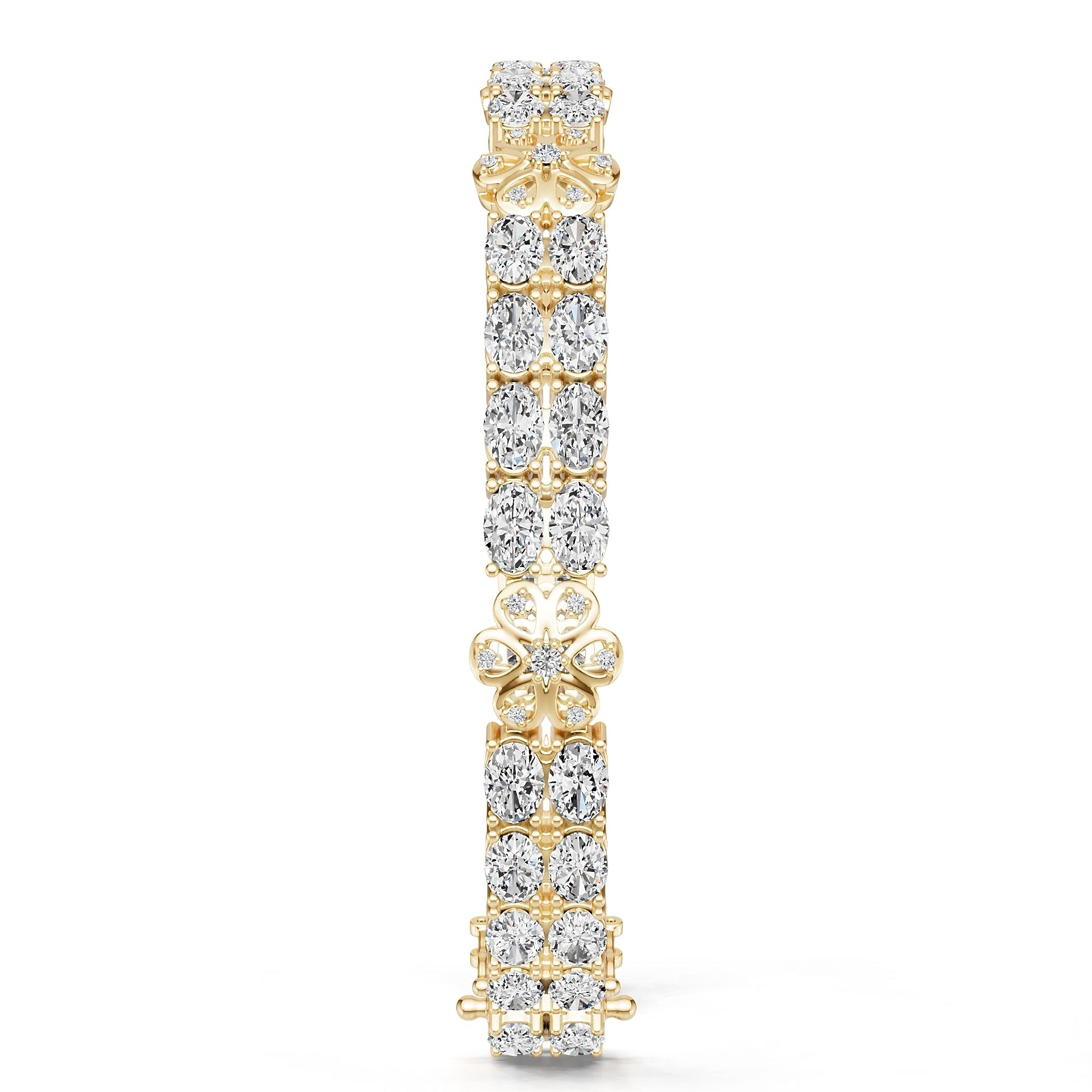 18K Gold Semi Mount Bracelet Setting Oval Ov 6x4mm Syz Jewelry