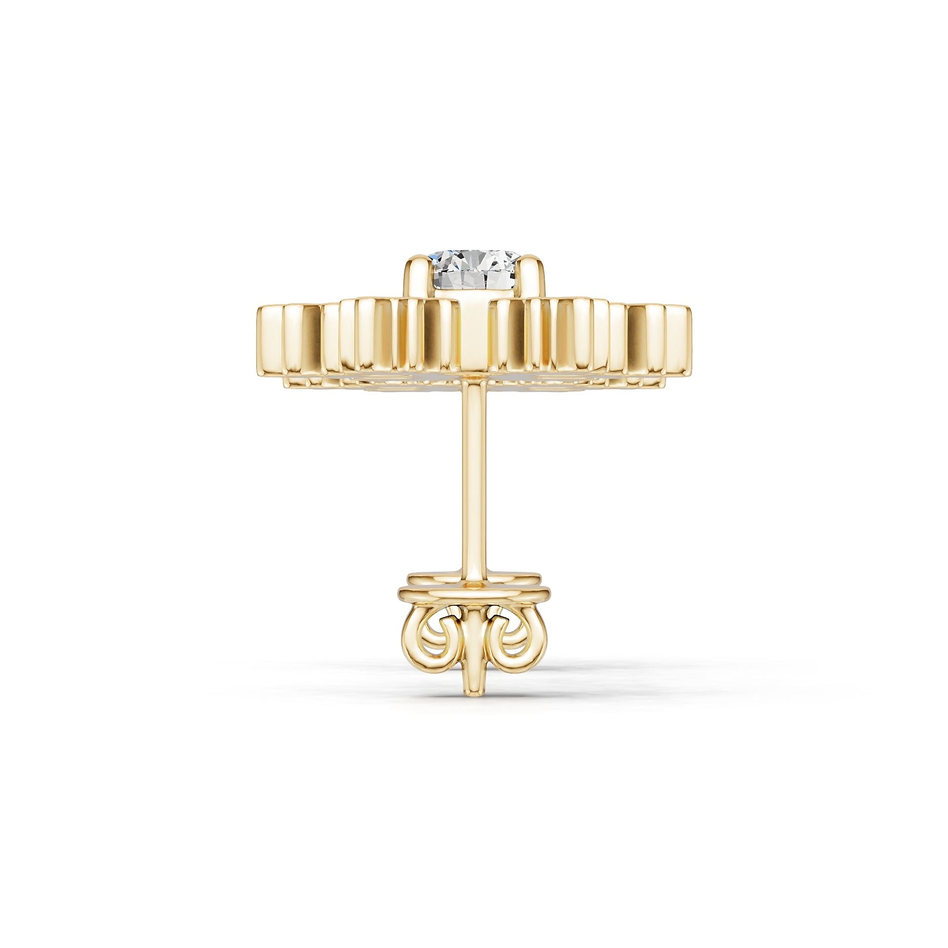 Platinum Semi Mount Earrings Setting Round Ro 6x6mm Syz Jewelry