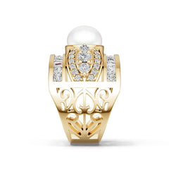 18K Gold Semi Mount Ring Setting Round Ro 8x8mm Syz Jewelry