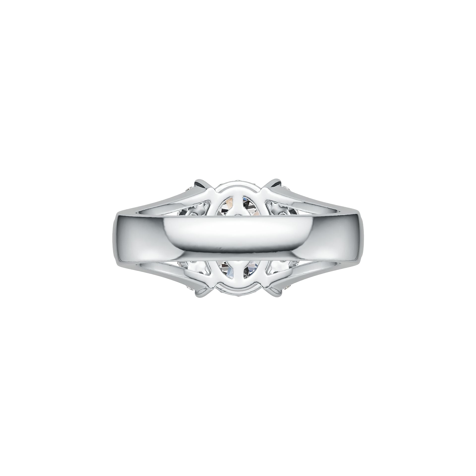 14K Gold Semi Mount Ring Setting Oval OV 10X8mm Diamond Accent DHJ