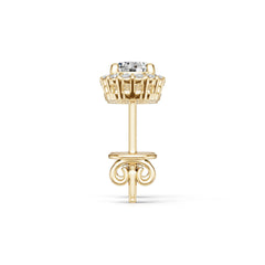 18K Gold Semi Mount Earrings Setting Round Ro 5x5mm Diamond Accent Syz Jewelry