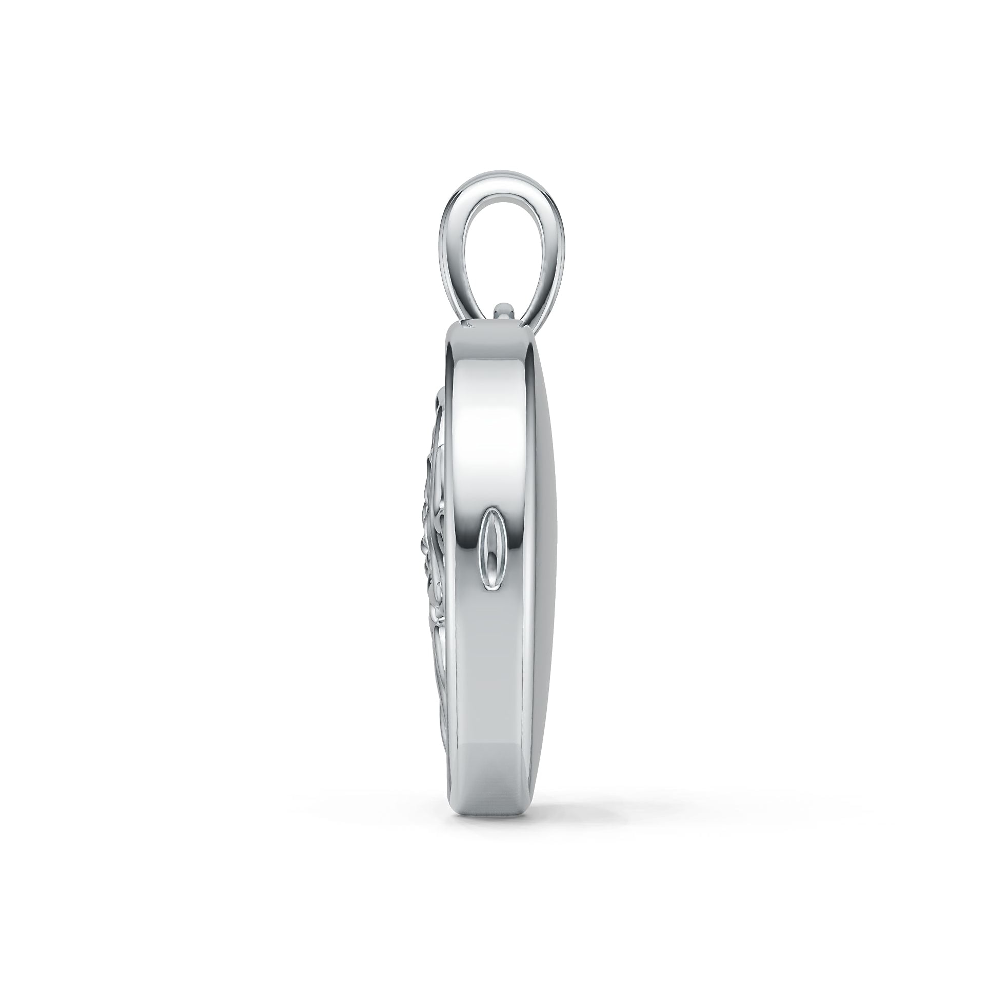 Platinum Semi Mount Pendant Setting Round Ro 6x6mm Syz Jewelry