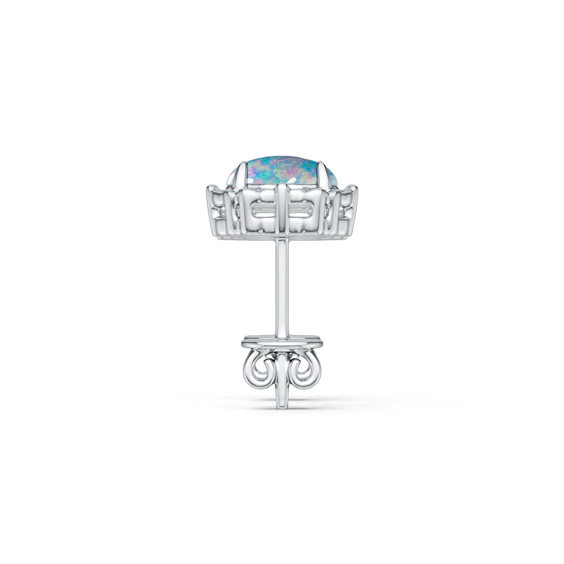 Sterling Silver Semi Mount Earrings Setting Oval OV 6X4mm Cabochon DHJ