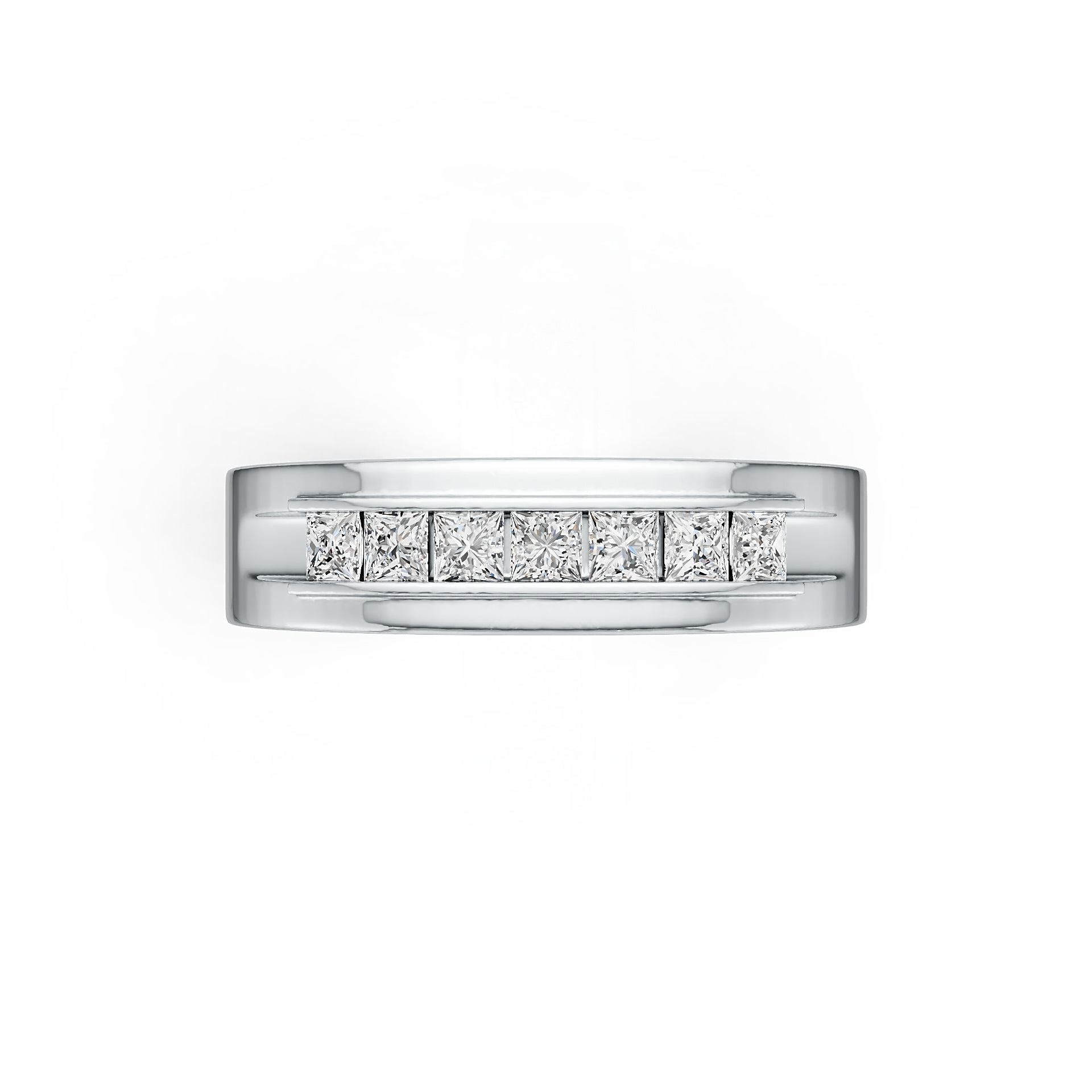 18K Gold Semi Mount Ring Setting Princess SQ 2.5mm Men's Ring DHJ