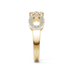 10K Gold Semi Mount Ring Setting Round Ro 6x6mm Moissanite Accent Syz Jewelry