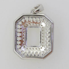 18K Gold Semi Mount Pendant Setting Emerald OCT 9X7mm Diamond Accent Syzjewelry