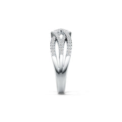 18K Gold Ring Criss-Cross Infinity with White Topaz or Moissanite Diamond Accent DHJ