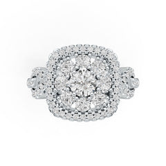18K Gold Semi Mount Ring Setting Round RD 5x5mm Diamond Accent DHJ