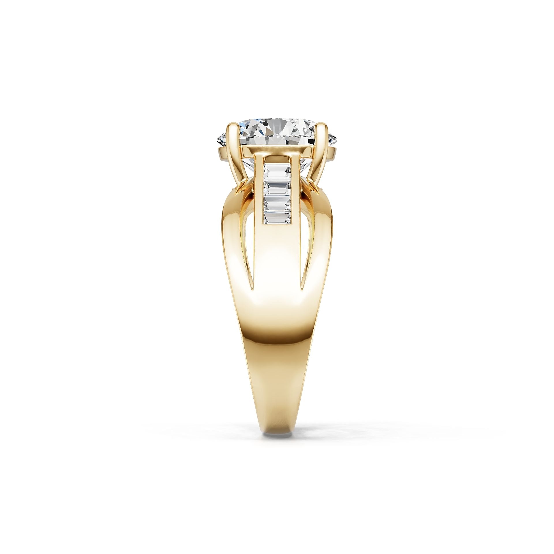 14K Gold Semi Mount Ring Setting Round Ro 6x6mm Diamond Accent Syz Jewelry