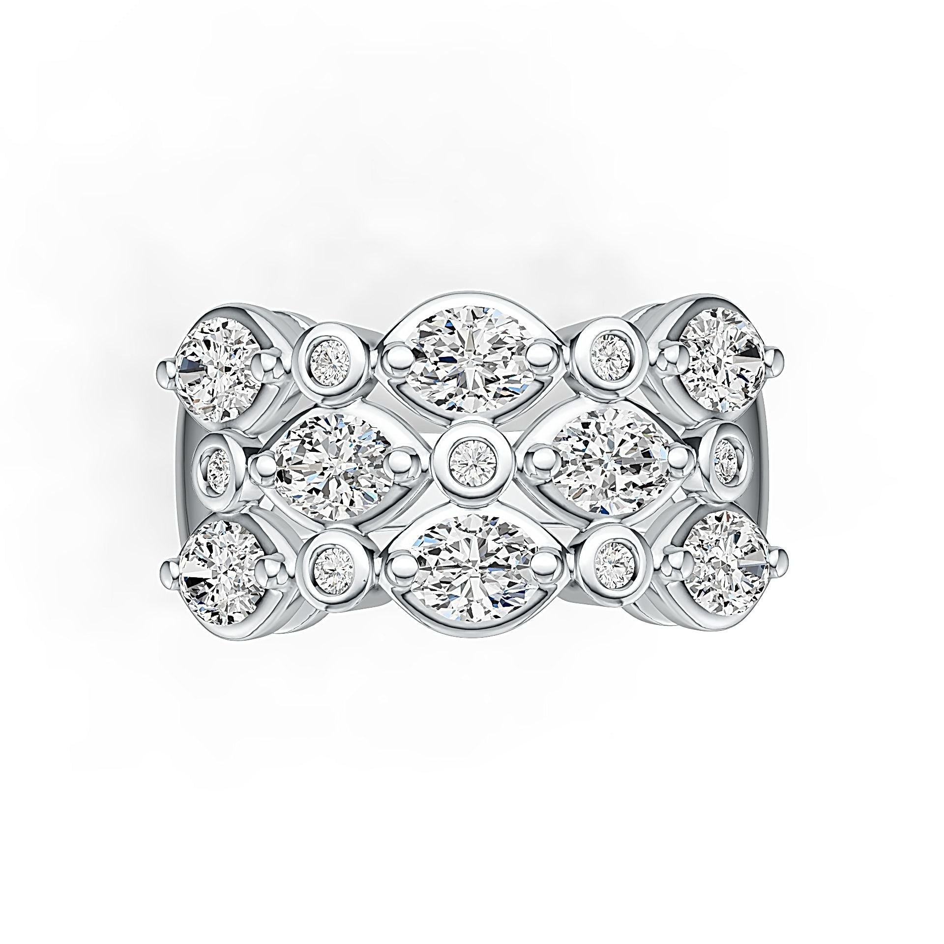 14K Gold Semi Mount Ring Setting Oval OV 4X3mm Diamond Accent DHJ