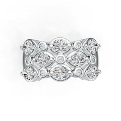 14K Gold Semi Mount Ring Setting Oval OV 4X3mm Diamond Accent DHJ
