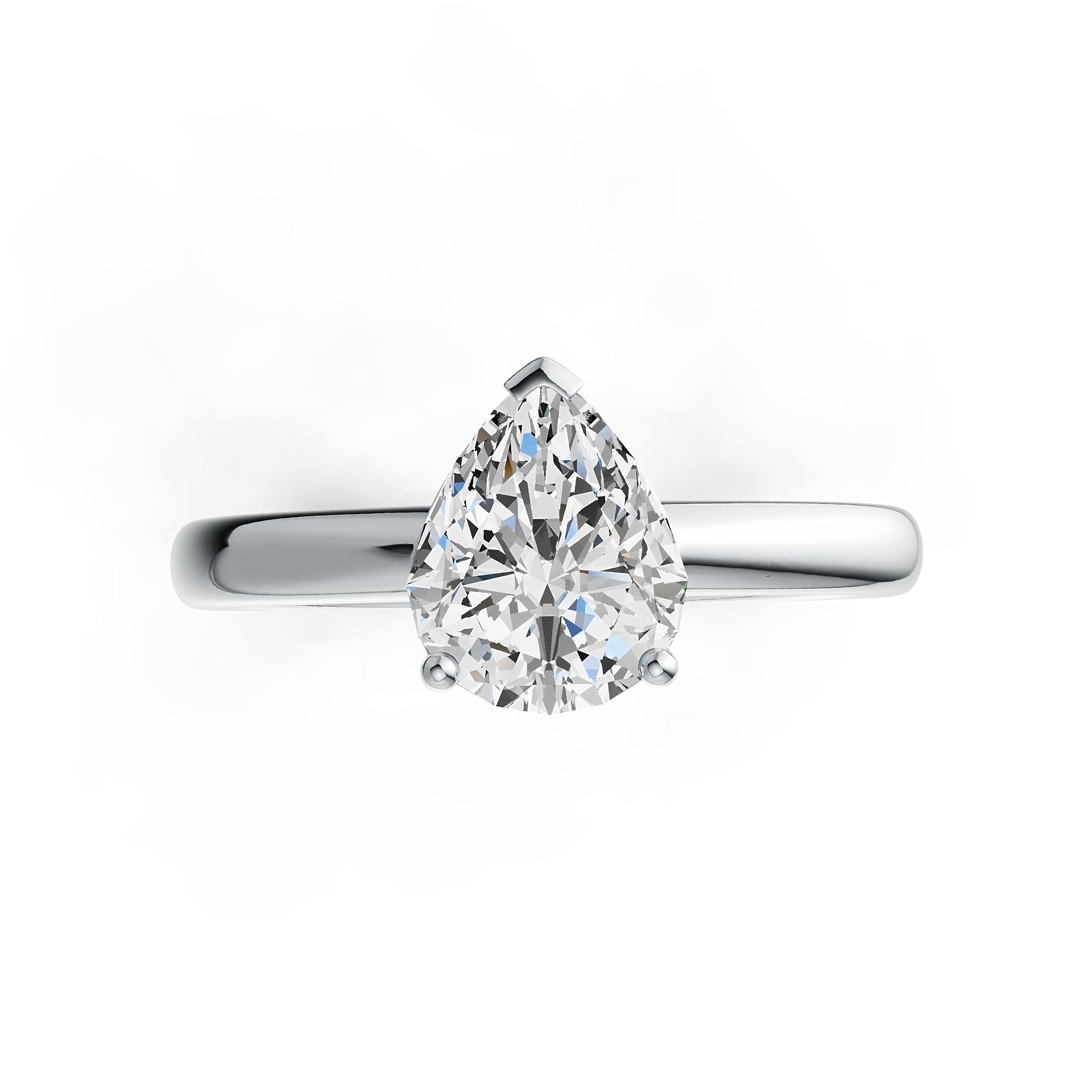 18K Gold Semi Mount Ring Setting Pear PE 10X8mm Solitaire DHJ