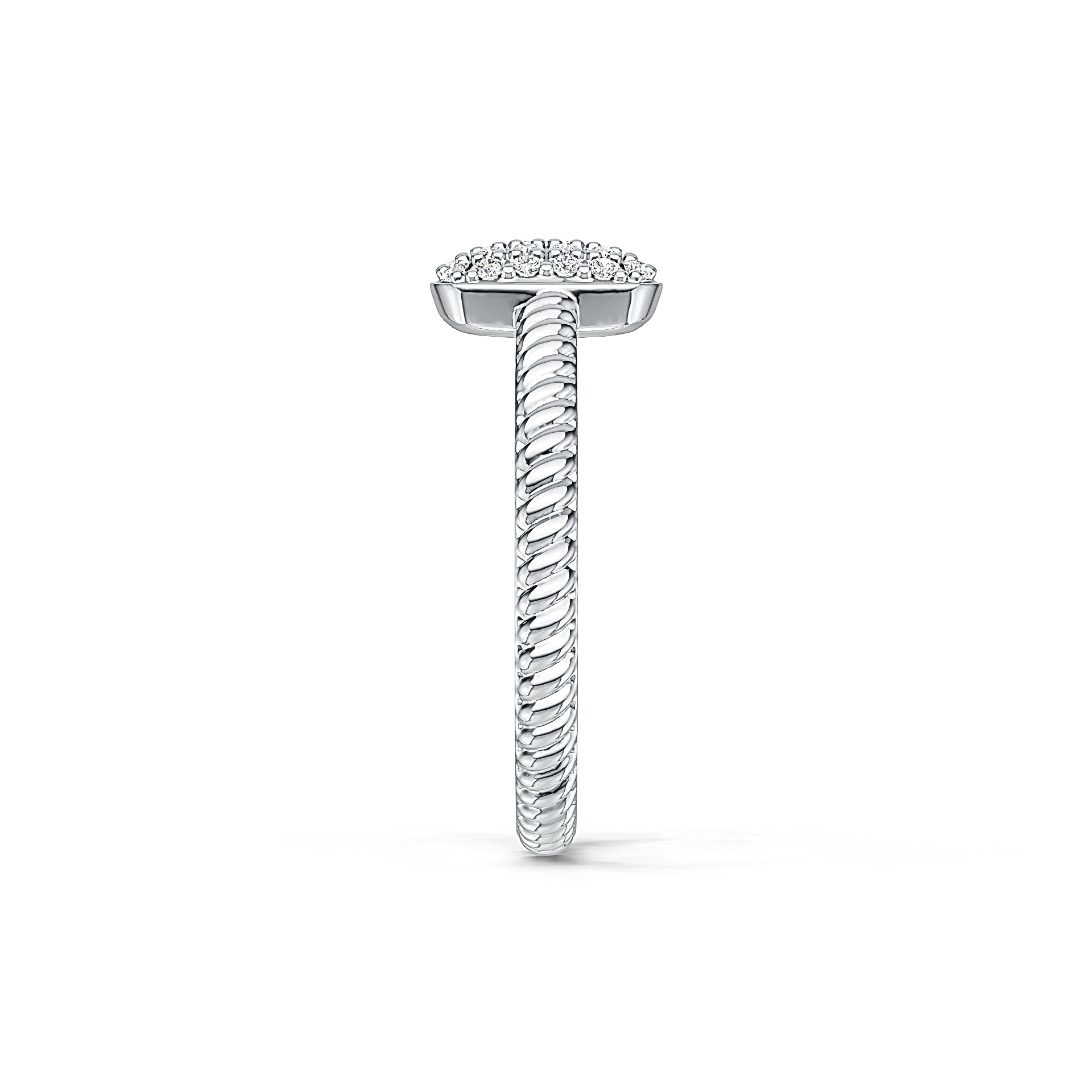 18K Gold Semi Mount Ring Setting Round RD 1.5mm Diamond Accent DHJ