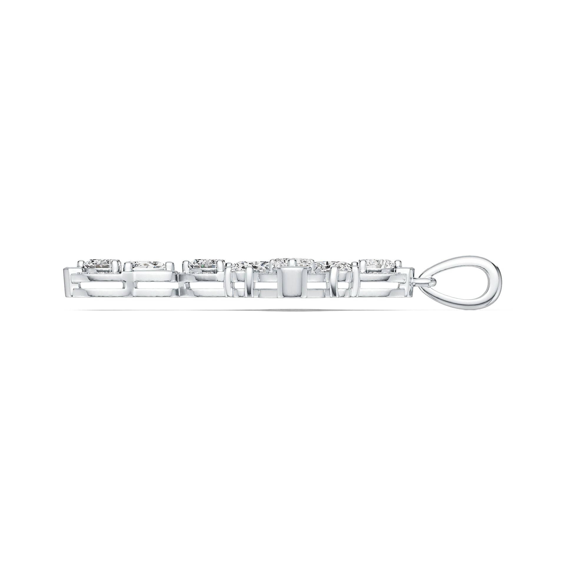 Platinum Semi Mount Pendant Setting Marquise MQ 6X3mm PE 5X3mm HT 4X4mm Diamond Accent DHJ