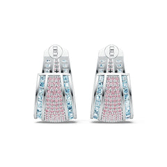 Sterling Silver Semi Mount Earrings Setting Princess SQ 2X2mm DHJ