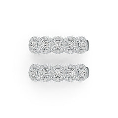 10K Gold Semi Mount Earrings Setting Round RD 3x3mm Moissanite Accent DHJ
