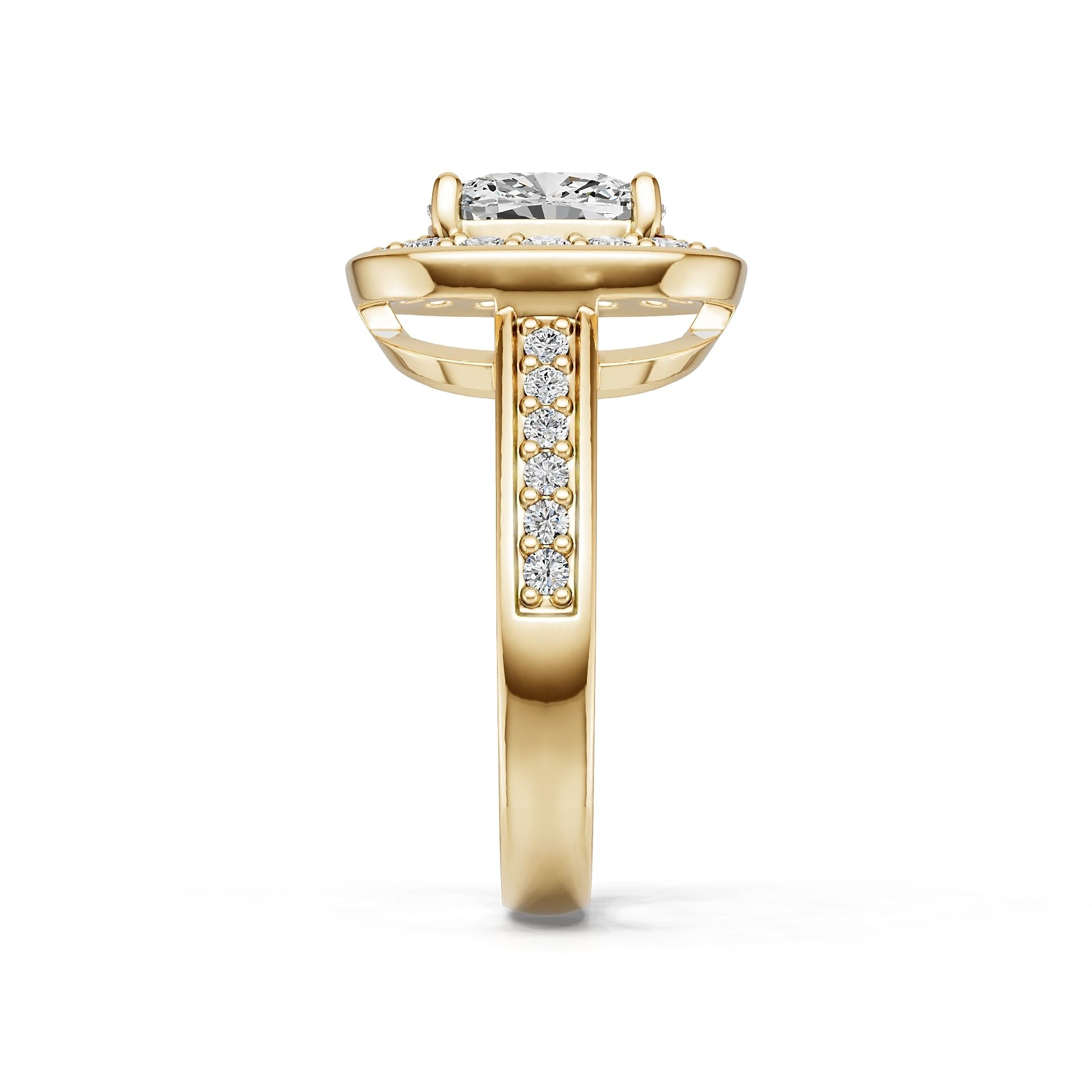 14K Gold Semi Mount Ring Setting Cushion Cu 5x8mm Diamond Accent Syz Jewelry