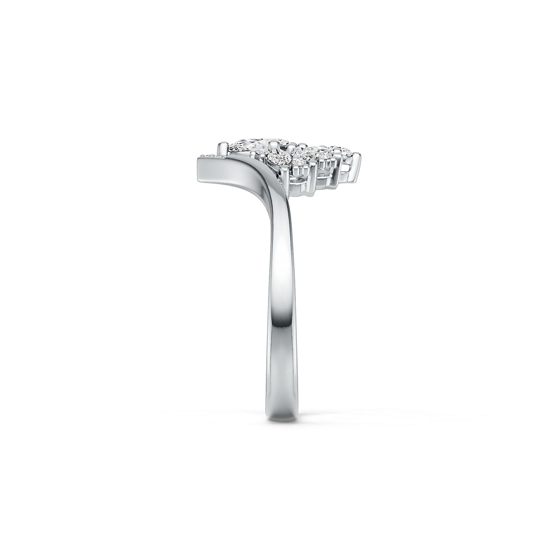 10K Gold Semi Mount Ring Setting PE 6X4mm Moissanite Accent DHJ