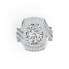 Platinum Semi Mount Ring Setting Cushion CU 11X9mm Diamond Accent DHJ