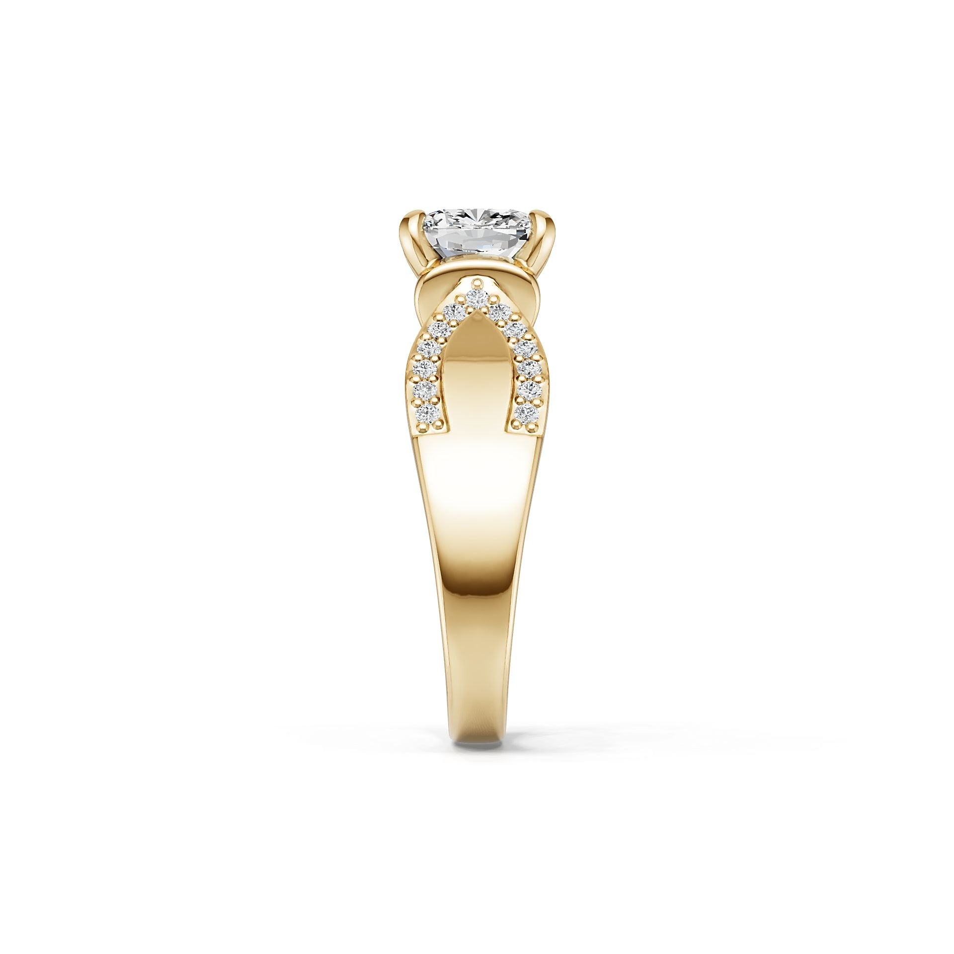 18K Gold Semi Mount Ring Setting Cushion Cu 8x8mm Diamond Accent Syz Jewelry