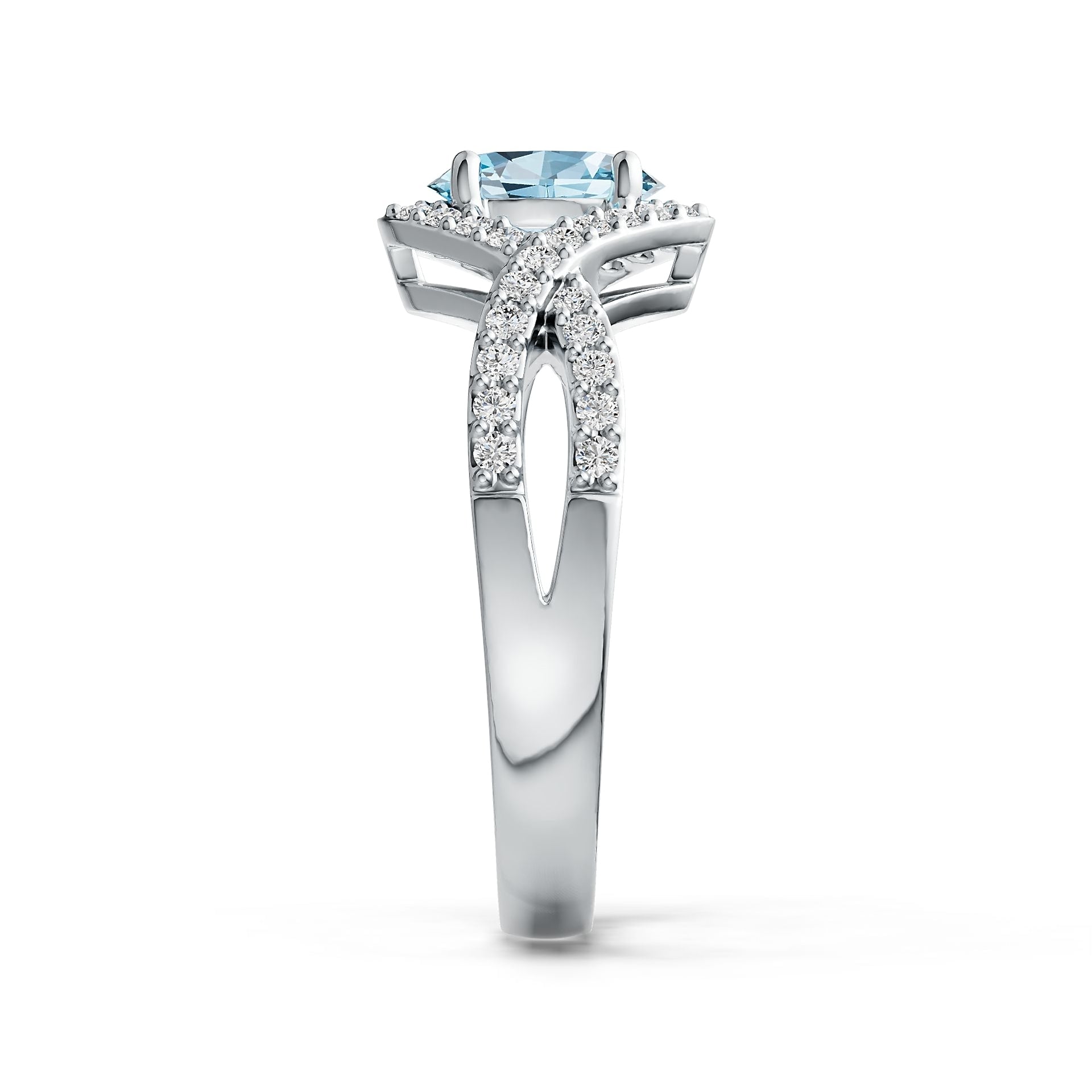 Sterling Silver Semi Mount Ring Setting Oval OV 7X5mm with White Topaz Syzjewelry
