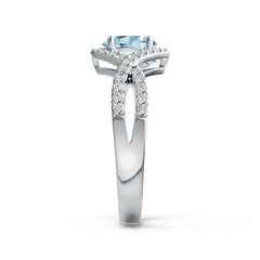 Sterling Silver Semi Mount Ring Setting Oval OV 7X5mm with White Topaz Syzjewelry