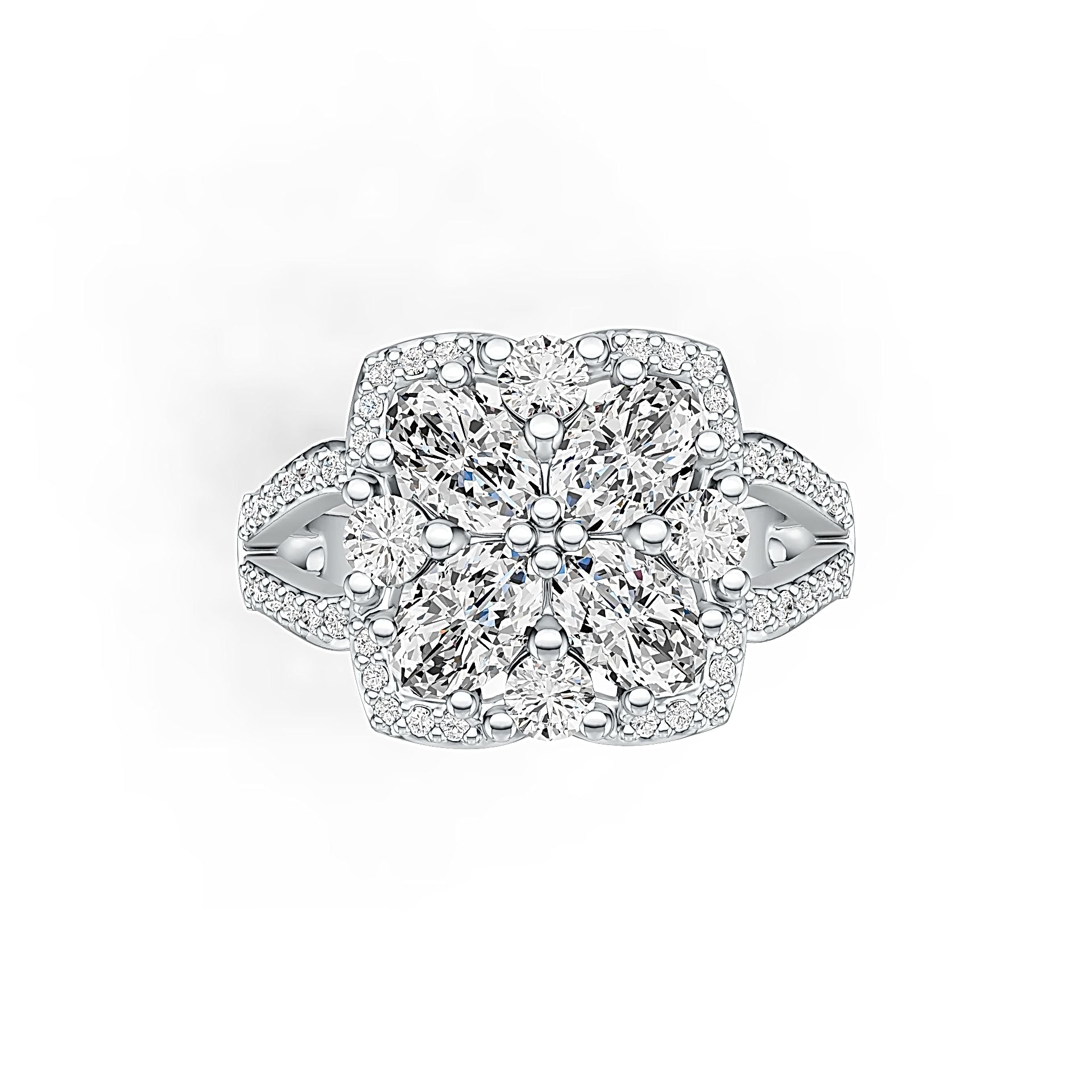 10K Gold Semi Mount Ring Setting Oval OV 6X4mm with White Topaz Moissanite Accent DHJ
