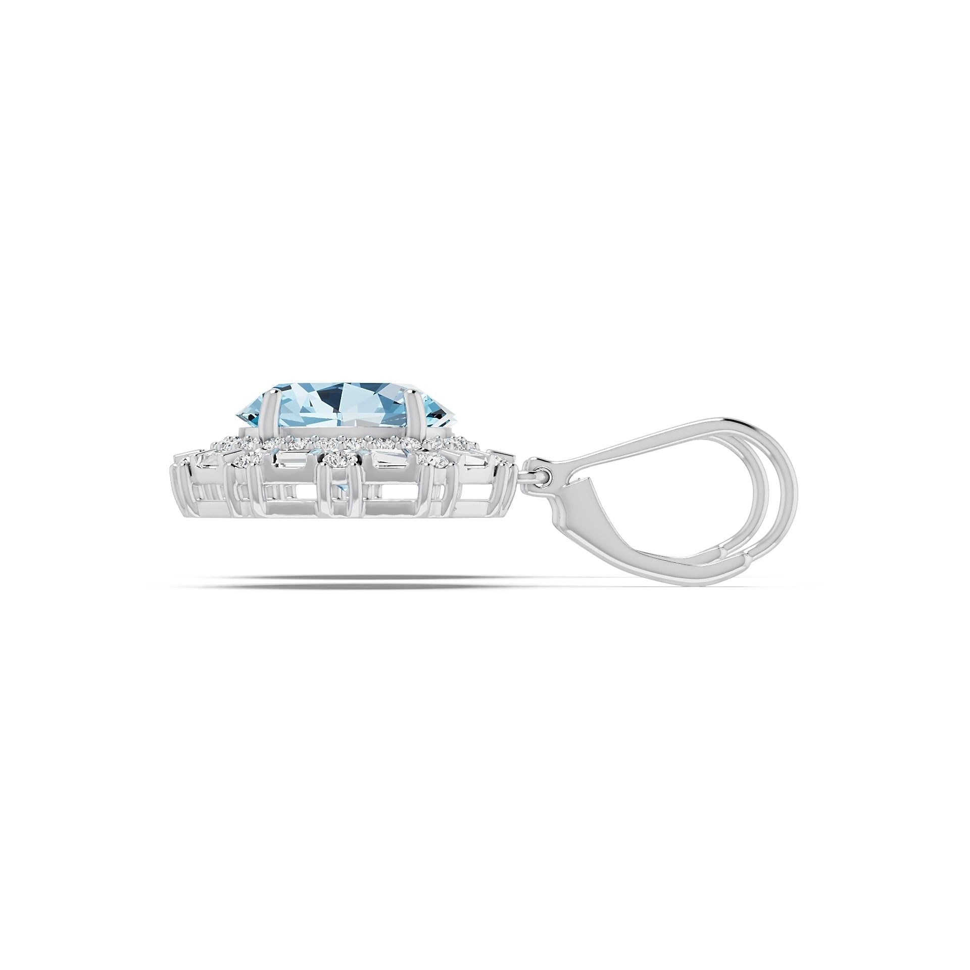 Sterling Silver Semi Mount Earrings Setting Oval OV 11x9mm with White Topaz Syzjewelry