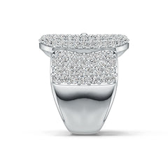 Sterling Silver Ring Buckle Belt Theme with White Topaz or Moissanite Syzjewelry