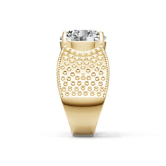 18K Gold Semi Mount Ring Setting Round Ro 12x12mm Diamond Accent Syz Jewelry