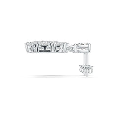 Sterling Silver Semi Mount Earrings Setting Pear PE 6X4mm with White Topaz DHJ