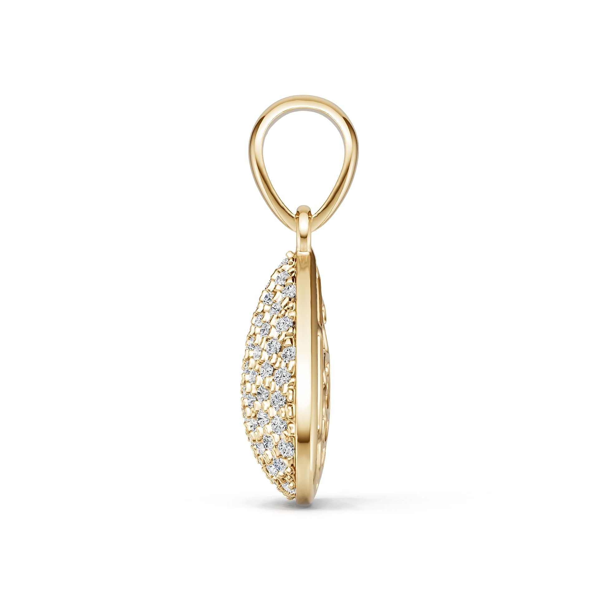 10K Gold Semi Mount Pendant Setting Round Ro 6x6mm Moissanite Accent Syz Jewelry