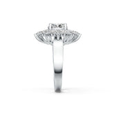 18K Gold Semi Mount Ring Setting RD 8x8mm with White Topaz Diamond Accent DHJ