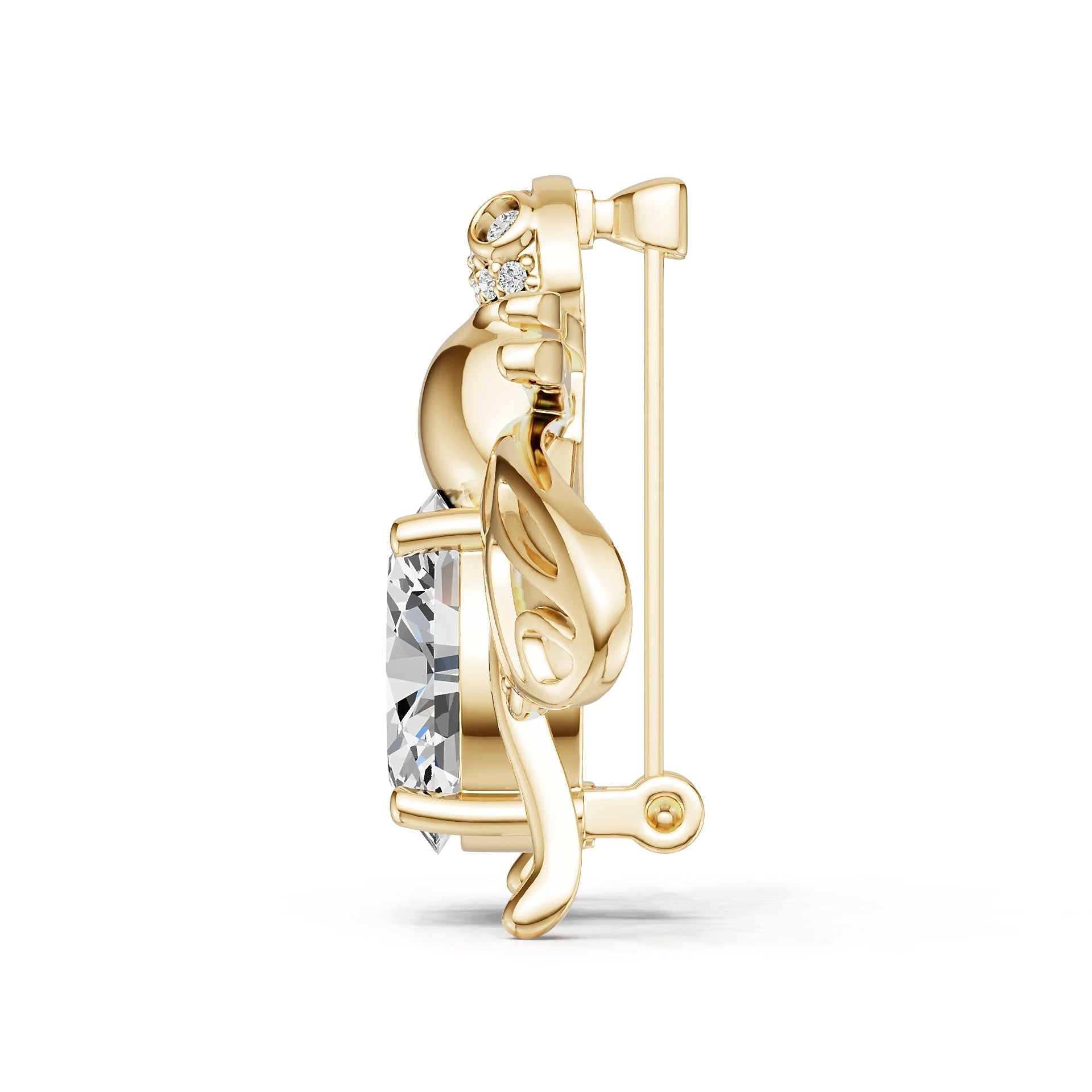 Platinum Semi Mount Pendant Setting Round Ro 5x8mm Diamond Accent Syz Jewelry