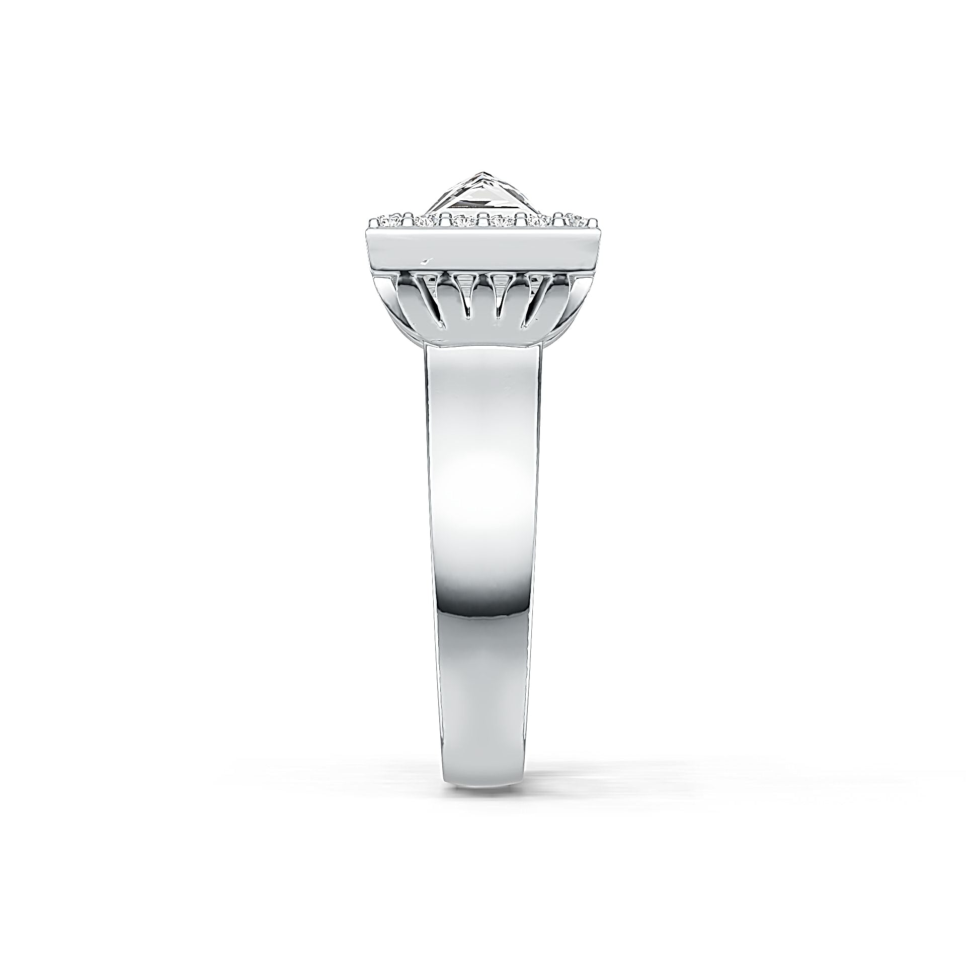 Sterling Silver Semi Mount Ring Setting Princess SQ 6x6mm Toi et Moi DHJ