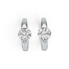 Platinum Semi Mount Earrings Setting Round RD 7x7mm DHJ