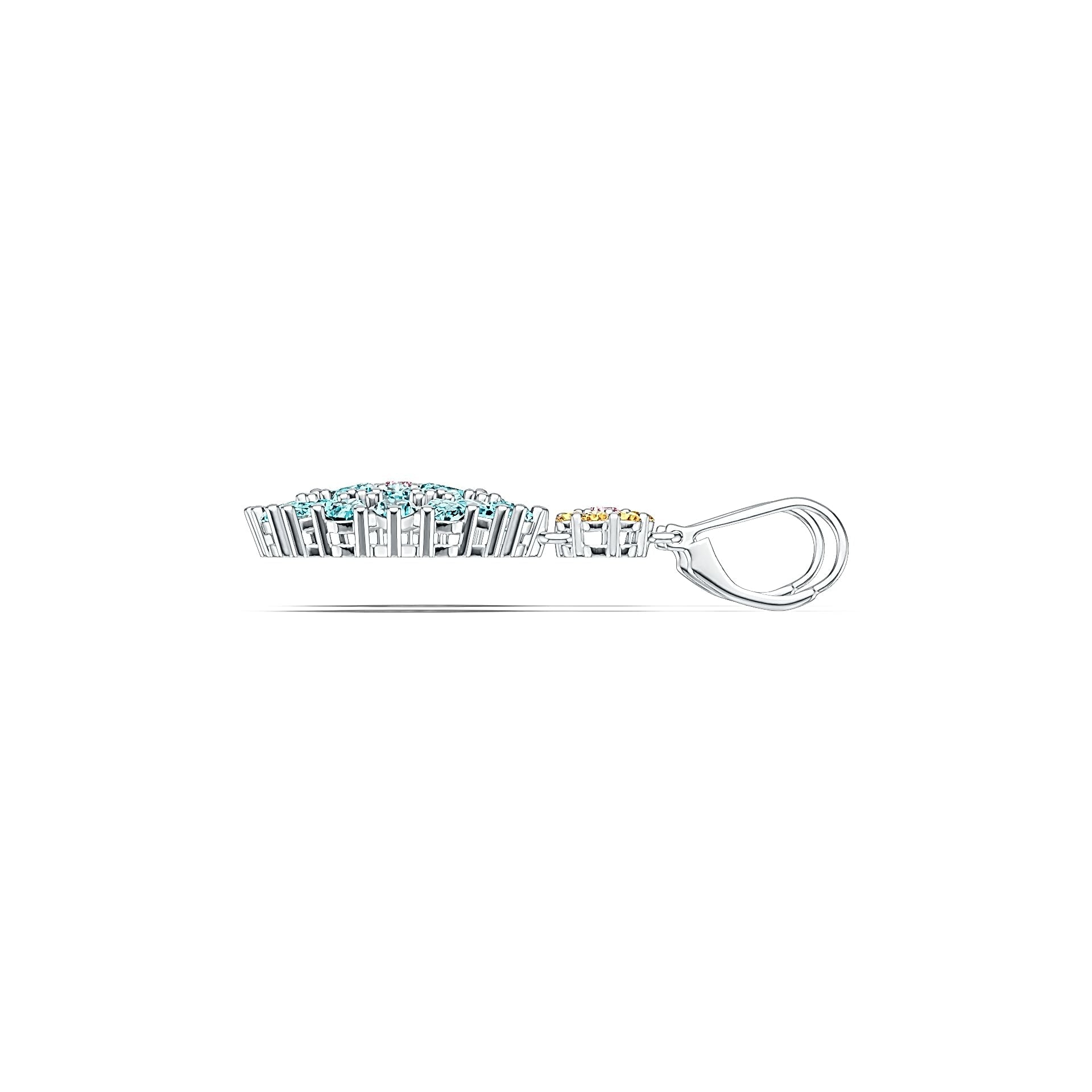 10K Gold Cluster Dangling Earrings with White Topaz or Moissanite Moissanite Accent DHJ