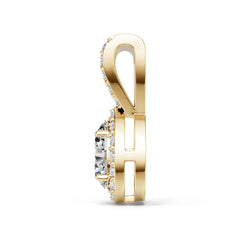 14K Gold Semi Mount Pendant Setting Round Ro 4x1mm Diamond Accent Syz Jewelry